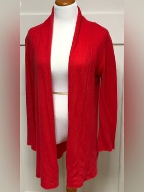 Cynthia Rowley 100% Cashmere 2-Ply Cherry Red Cardigan Sweater Medium